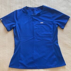 Figs Electric Blue Scrub Top